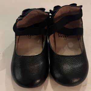 NWOT Monkey Feet Leather Black Ballet Flats